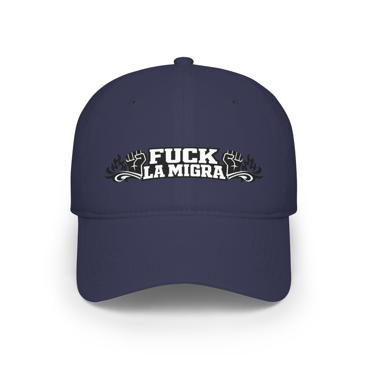 'Fuck La Migra' Phrase Embroidered Baseball Cap