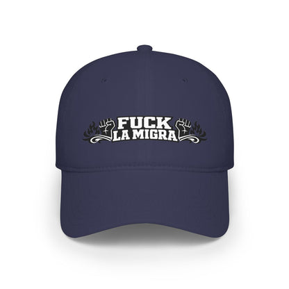 'Fuck La Migra' Phrase Embroidered Baseball Cap