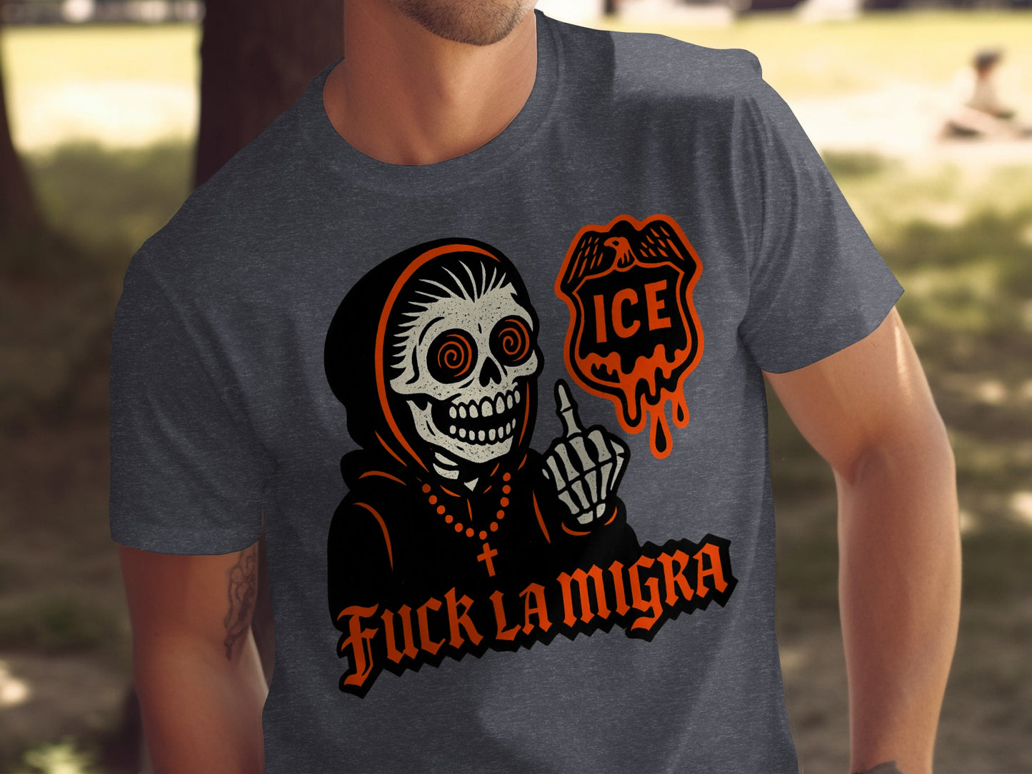 Eye-Catching Fuck La Migra ICE Animated Shirt Product