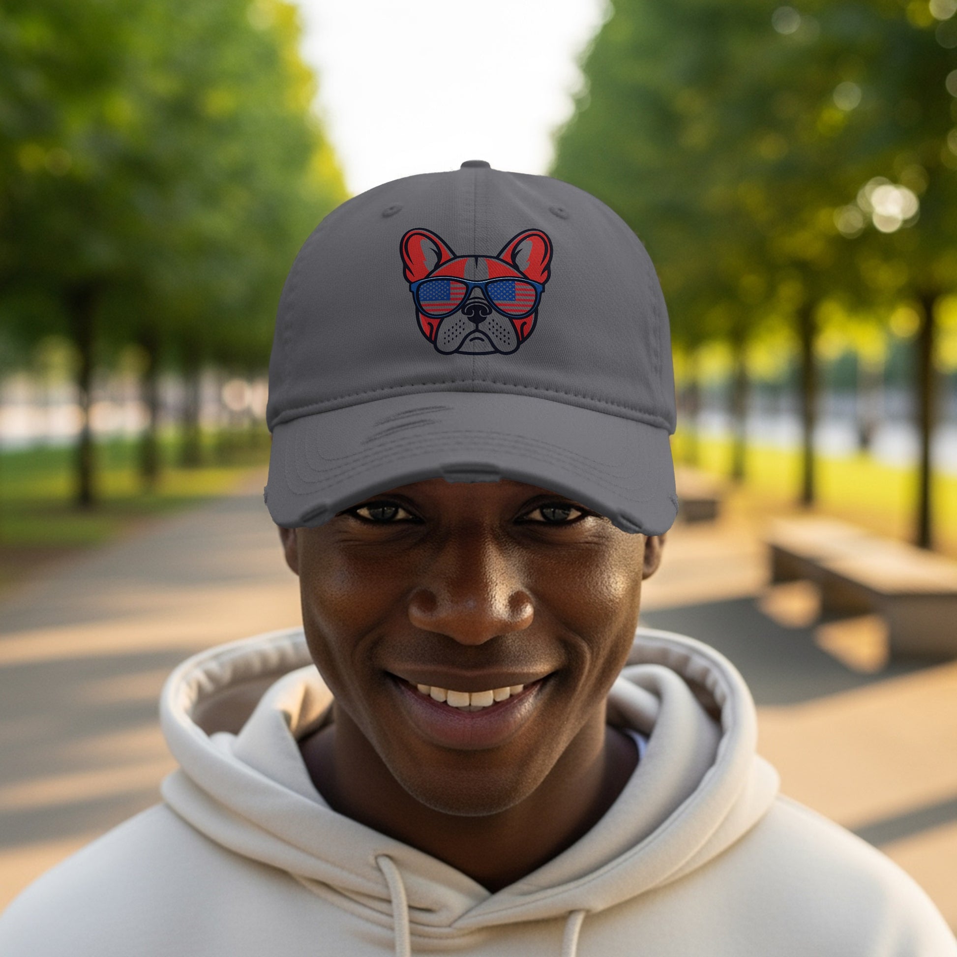 Fashionable Bulldog Design Embroidered Cap product