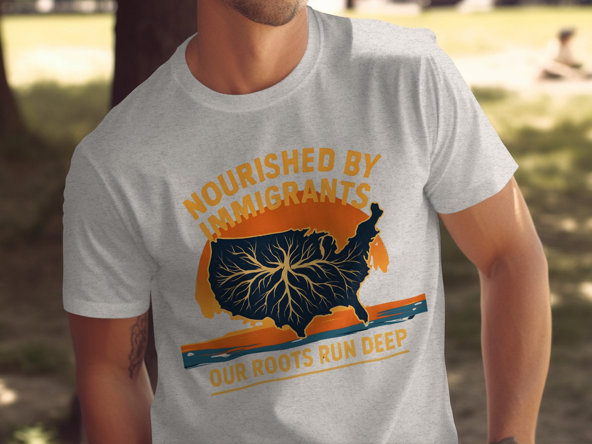 Nourished By Immigrants Our Roots Run Deep T-shirt product