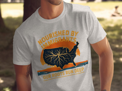 Nourished By Immigrants Our Roots Run Deep T-shirt product