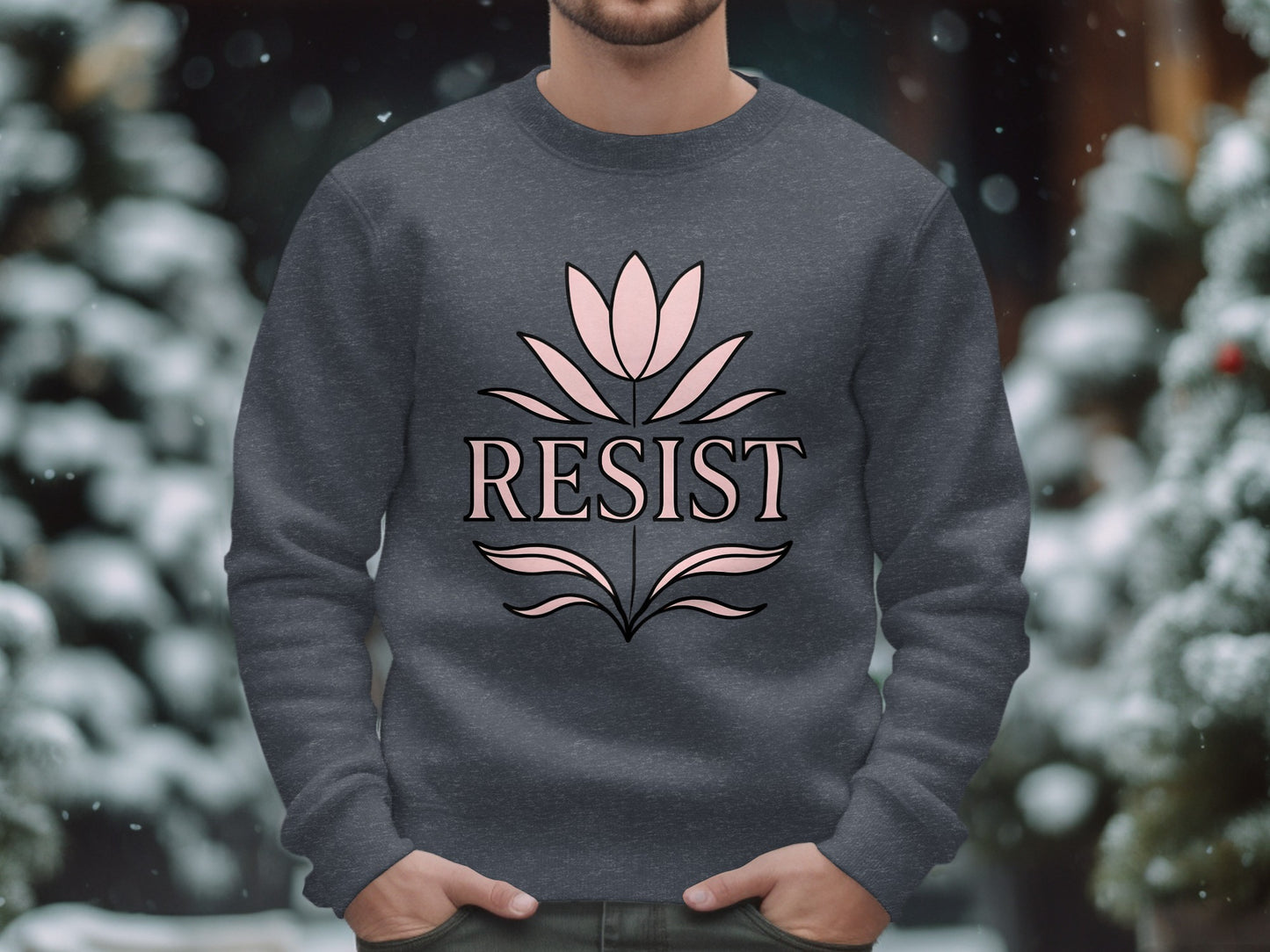 Resist Graphic Design Print on Sweatshirt Product