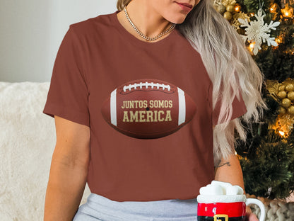 Juntos Somos America Football Graphic T-shirt