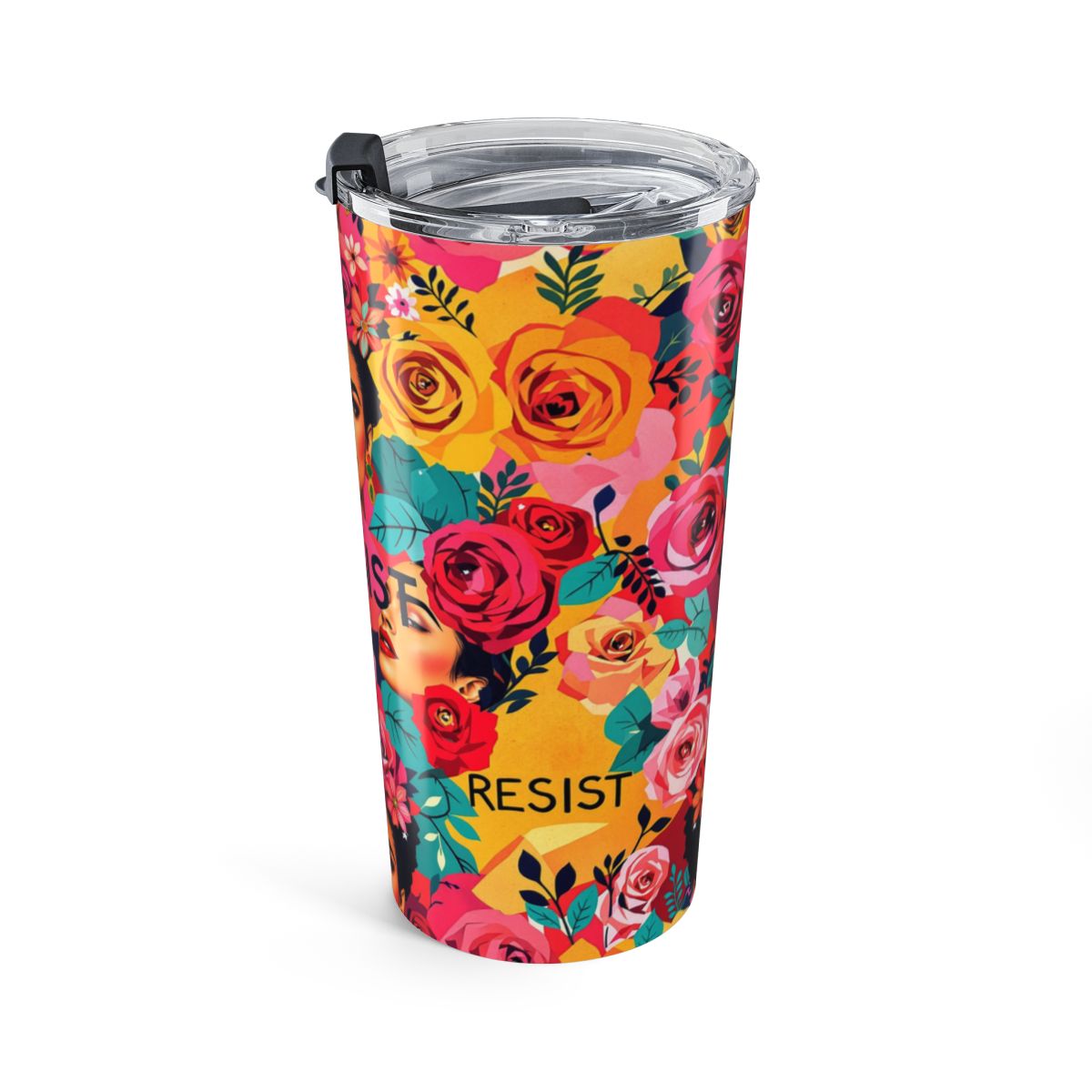 Colorful Floral Resist Travel Tumbler