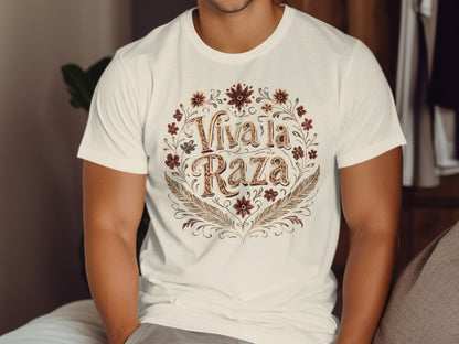 Viva La Raza Floral Design Typography T-shirt product