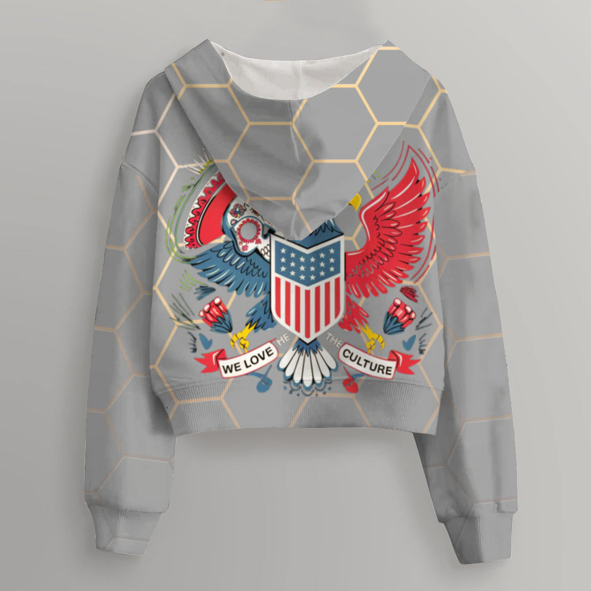 AOP Women's Cropped Hoodie Sweatshirt