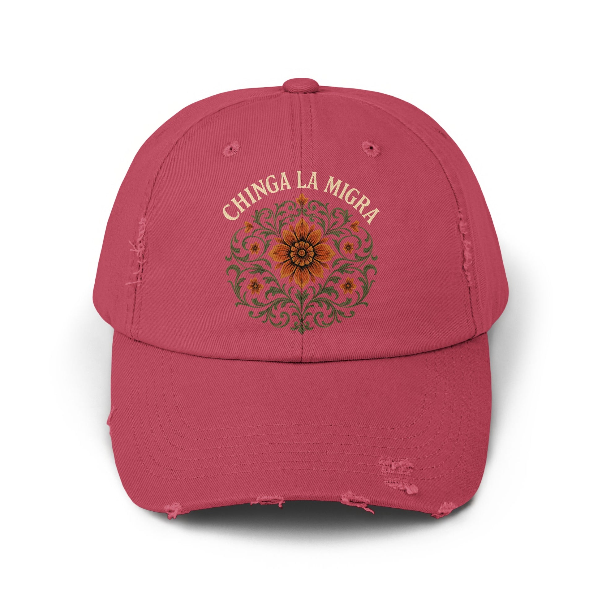Chinga La Migra Distressed Cotton Adjustable Hat product