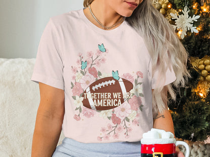 Together We Are America Floral Football Shirt