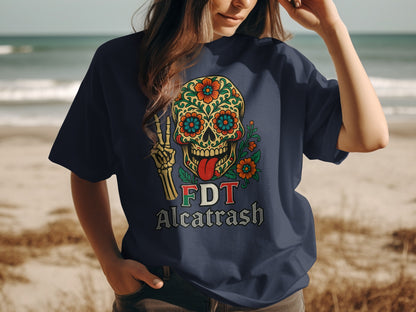 FDT Alcatrash Skull and Flowers Graphic Tee product