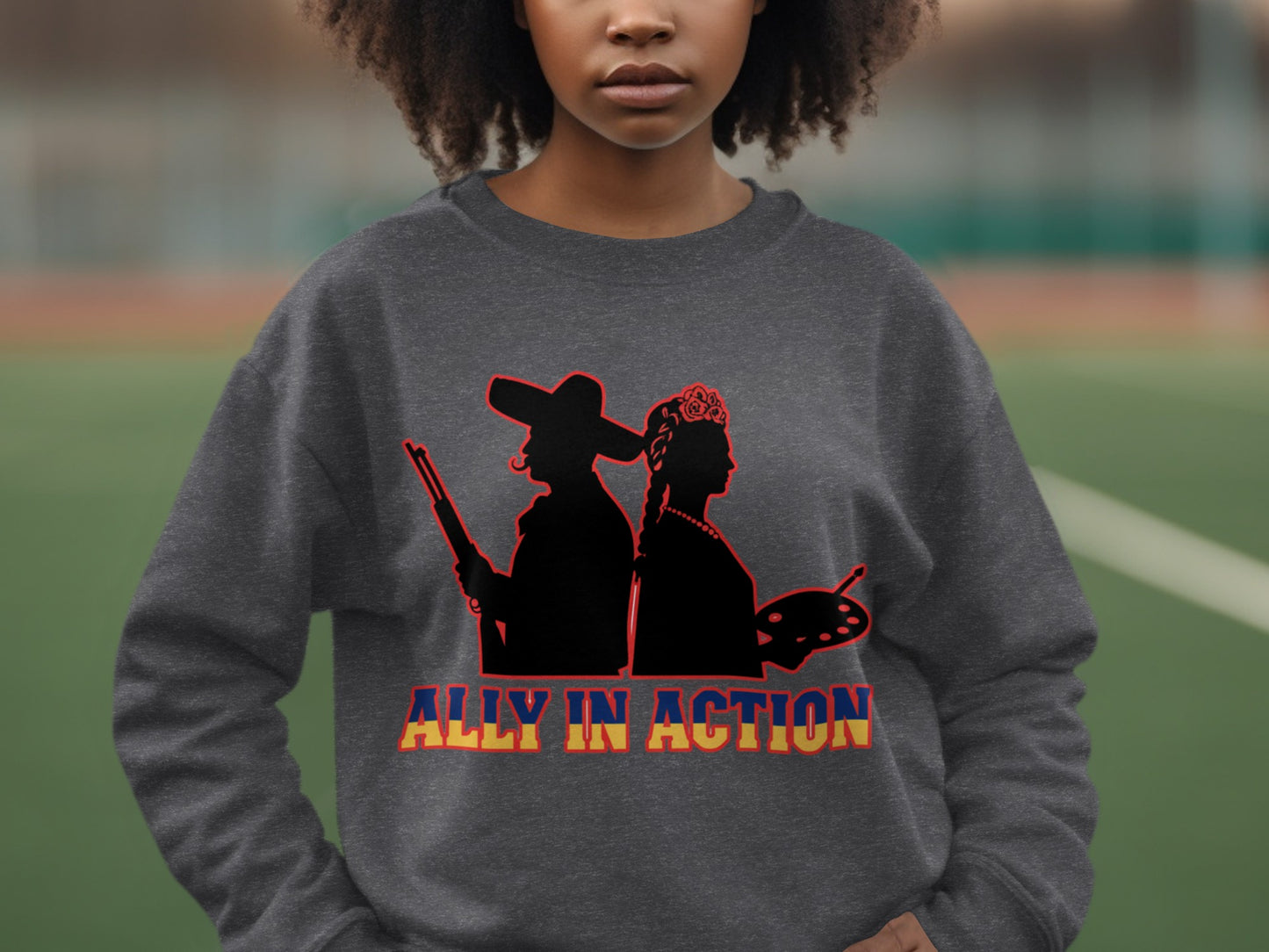 Ally in Action bold graphic sweatshirt