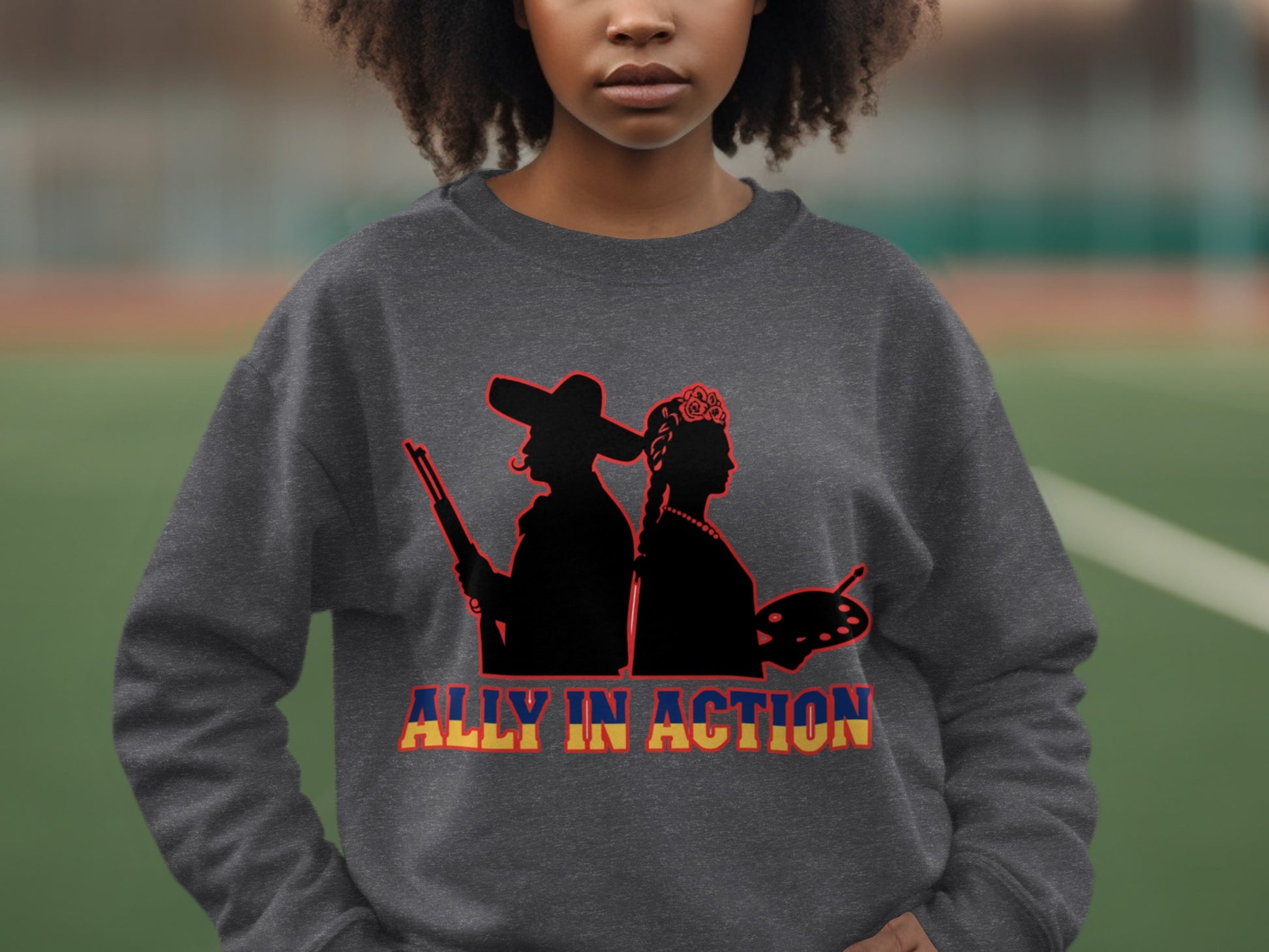 Ally in Action bold graphic sweatshirt