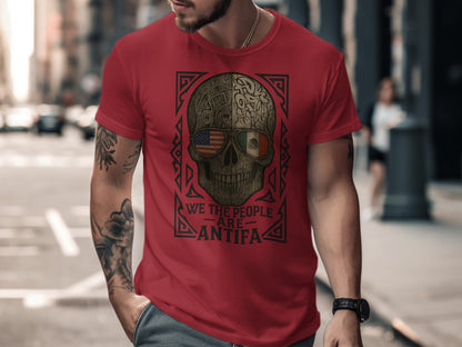We The People Are Antifa Skull Design Shirt