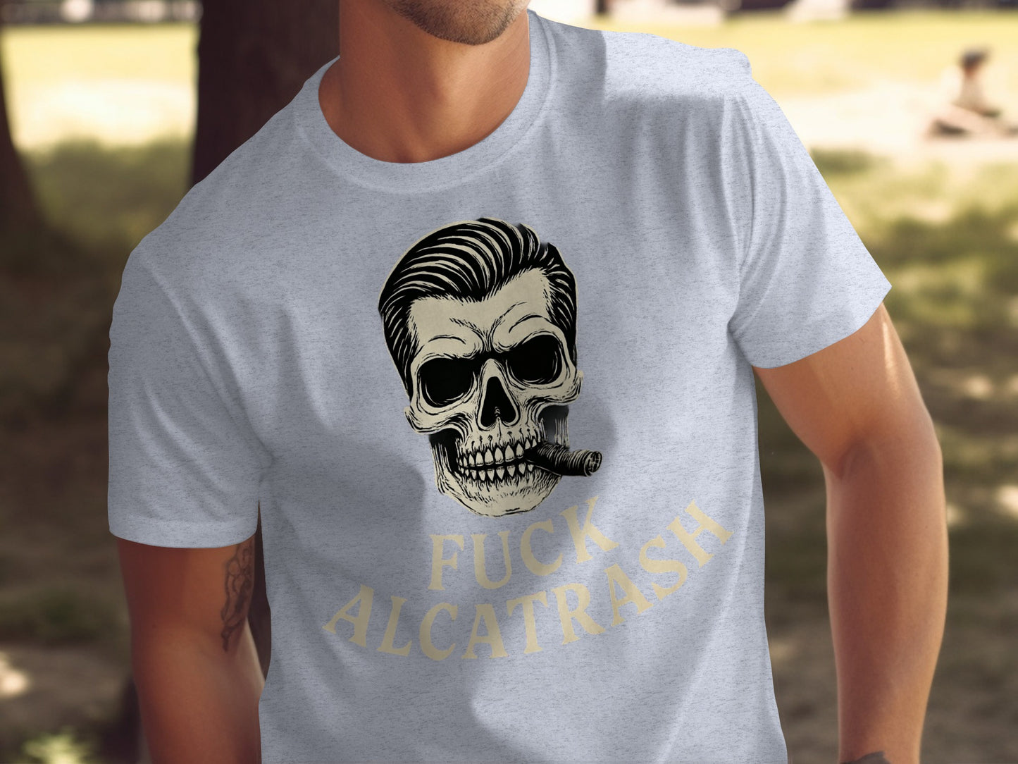 Skull Smoking Cigar Fuck Alcatrash T-Shirt product type