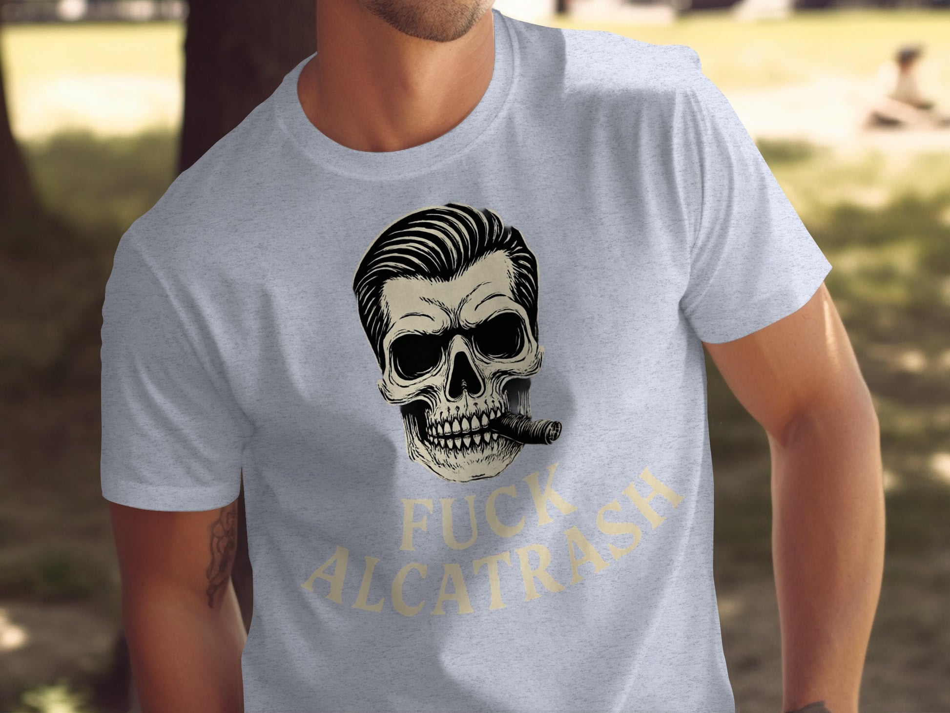 Skull Smoking Cigar Fuck Alcatrash T-Shirt product type