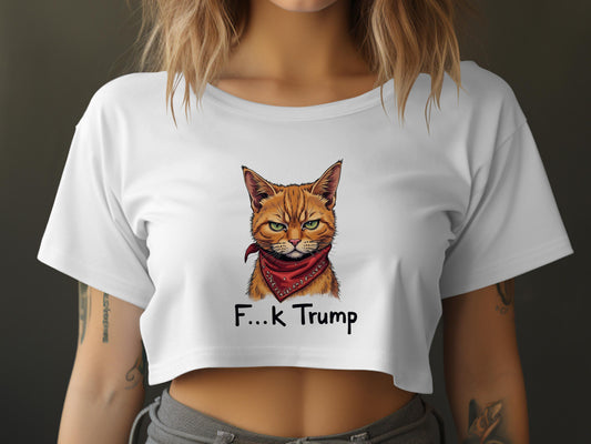 Bold Cat Statement Cropped T-Shirt Product