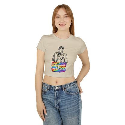 Straight But Not Narrow Women's Baby Tee | Pride Apparel, LGBTQ+ Activism, Casual Wear, Gift for Her, Statement Top