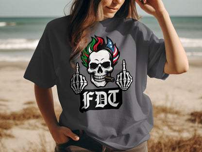 FDT Skull and Middle Fingers Graphic T-Shirt product
