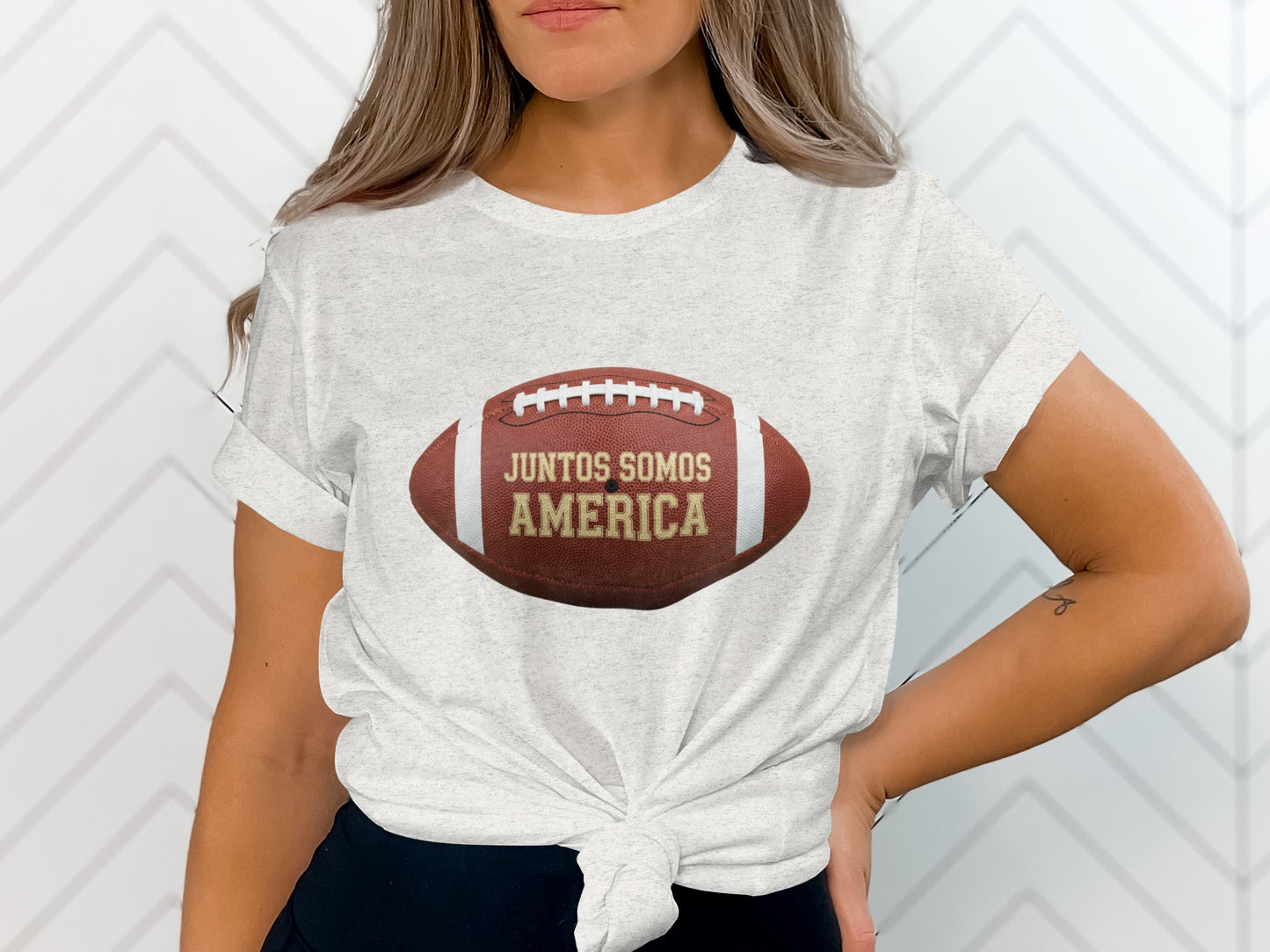 Juntos Somos America Football Graphic T-Shirt