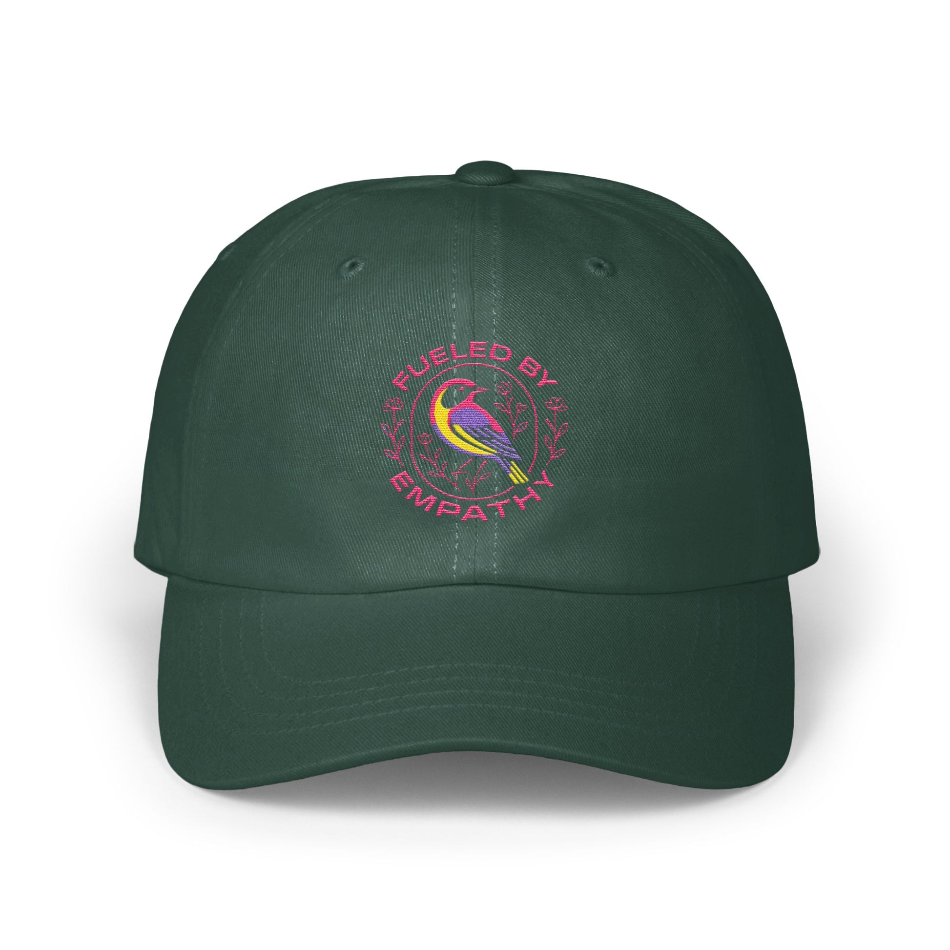 Fueled by Empathy Green Hat with Bird Embroidery product