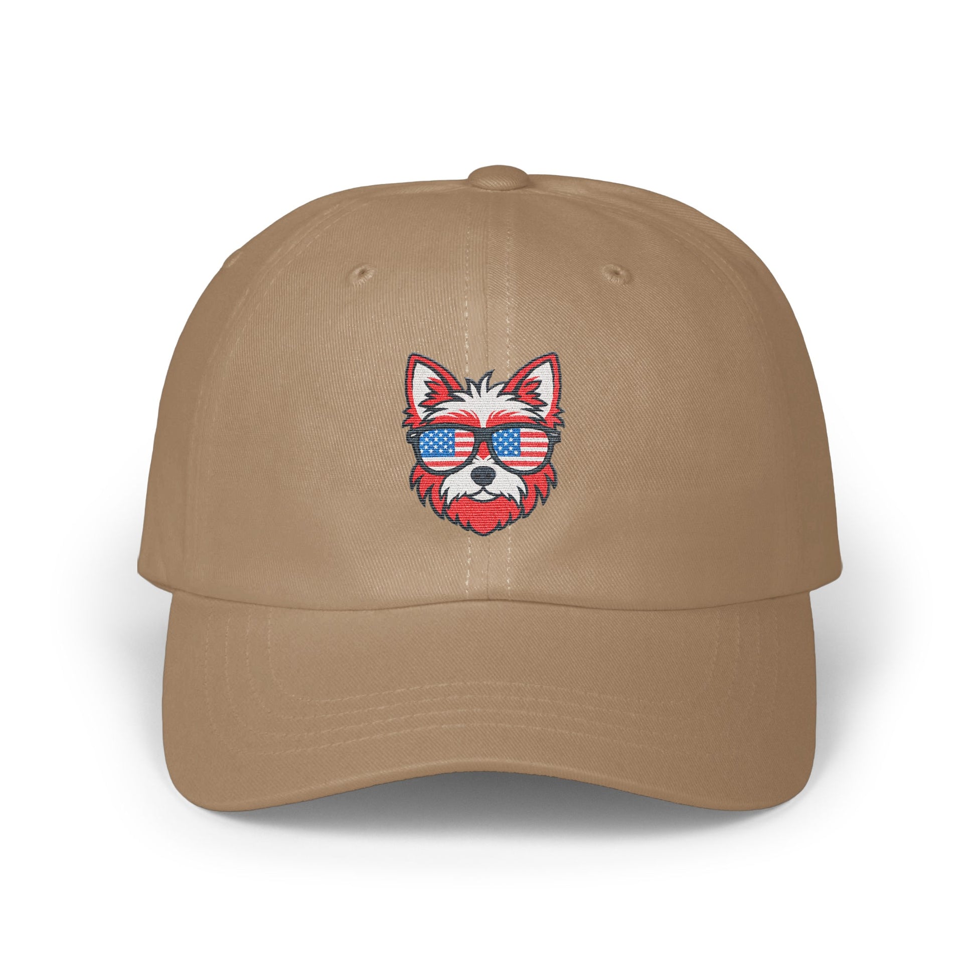 Patriotic Dog Wearing Sunglasses Embroidery Design Hat product type