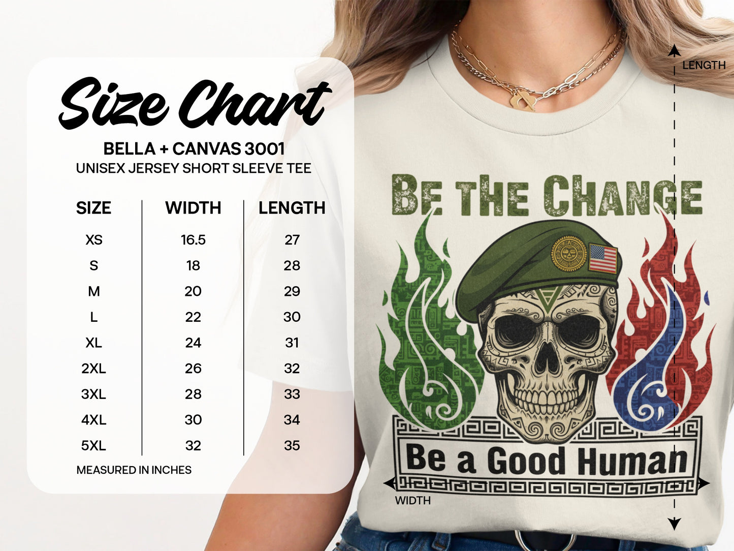 Be the Change Be a Good Human skull t-shirt