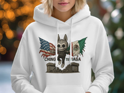 Ching Tu Madre Skull Hoodie with Flag Design product