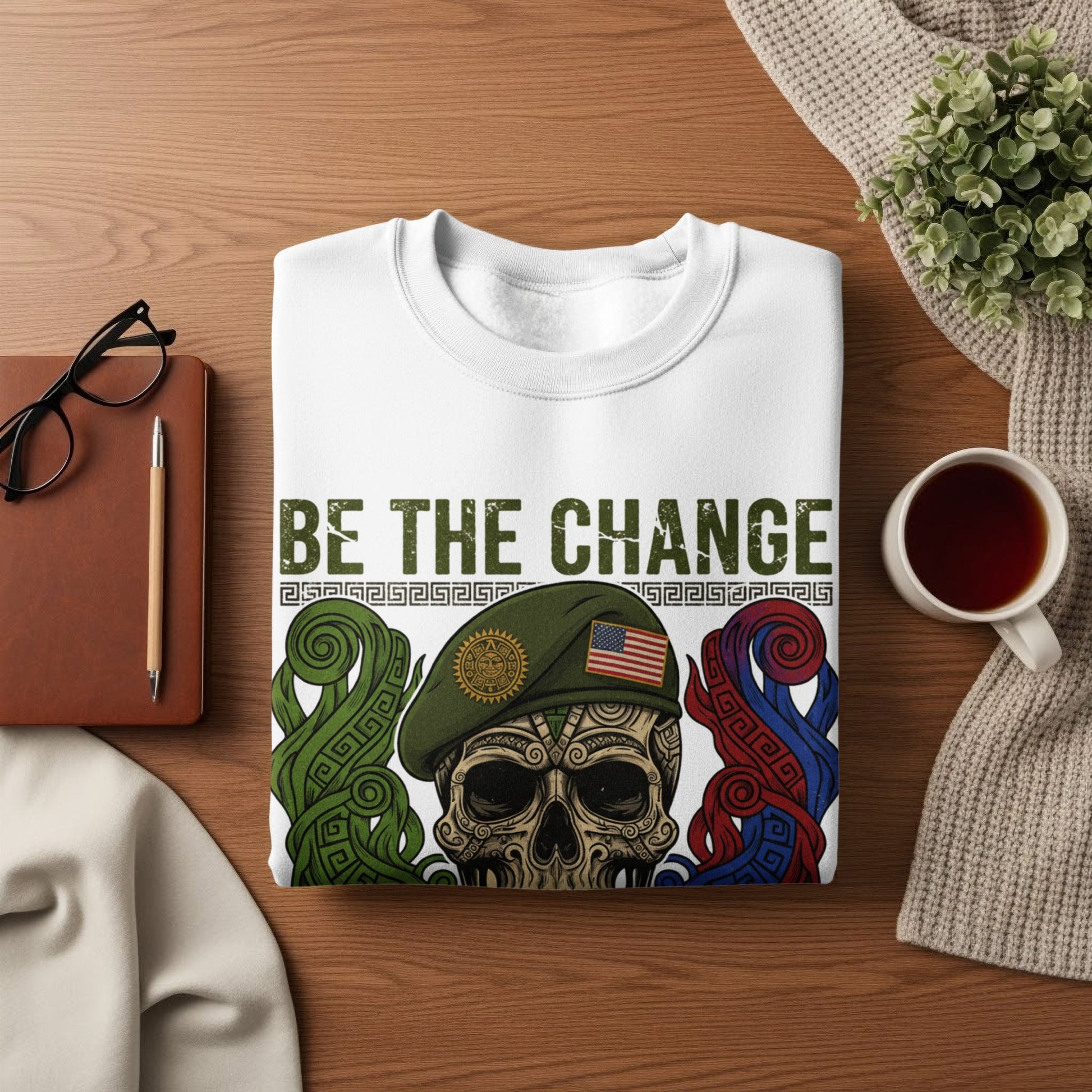 Be the Change Patriotic Skull Hoodie