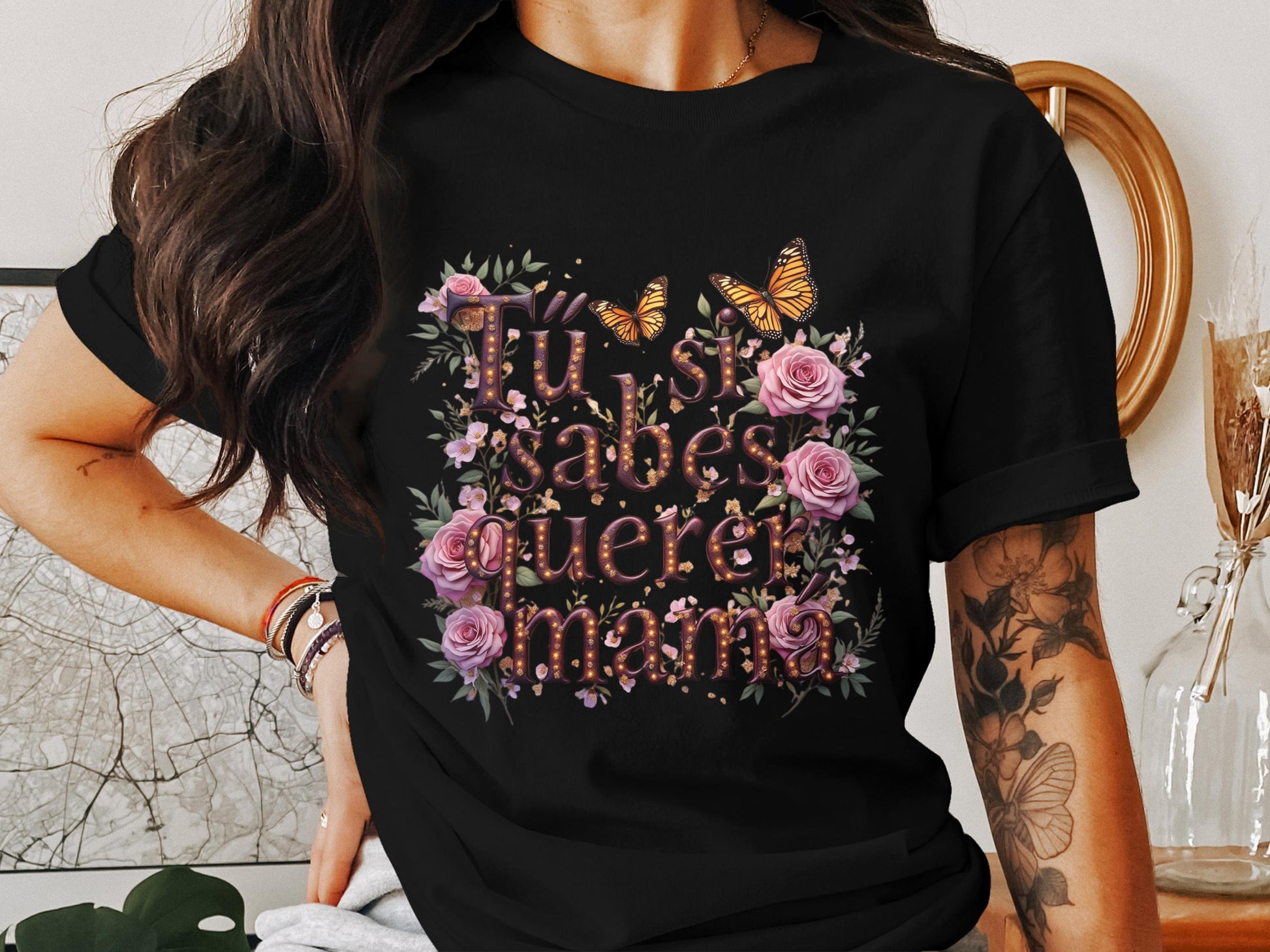 Beautiful Floral Butterflies Decorative T-shirt product