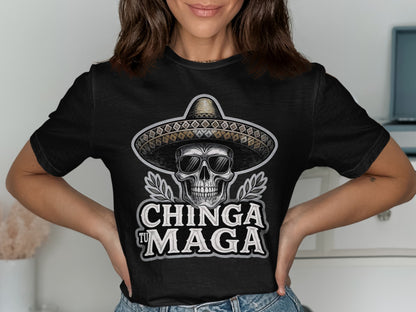 Chinga Tu Maga Skull with Hat Graphic Tee product type