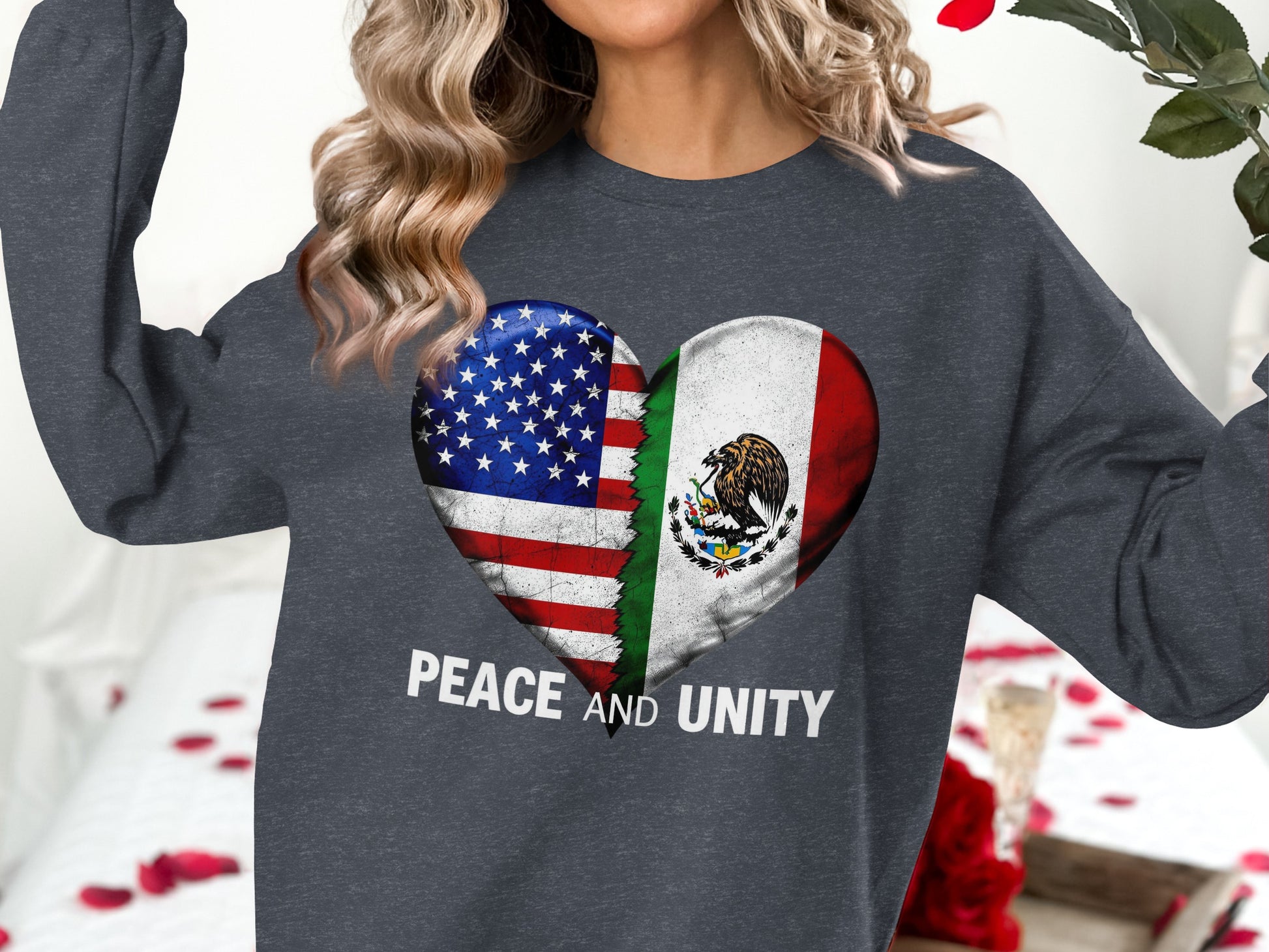 Peace and Unity Heart Flag Design Sweatshirt product