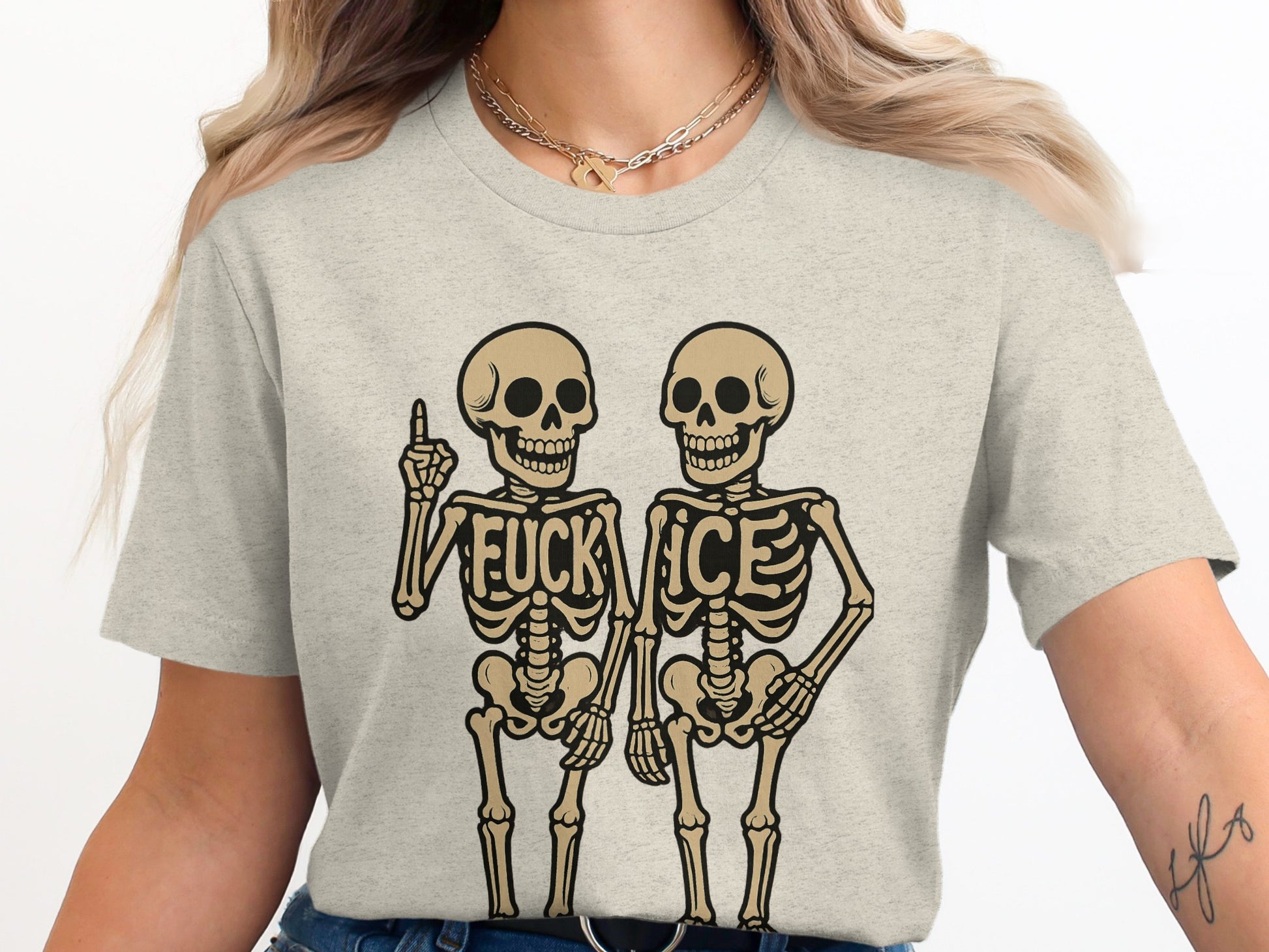 Funny Skeletons Graphic Tee Short Sleeve T-Shirt product