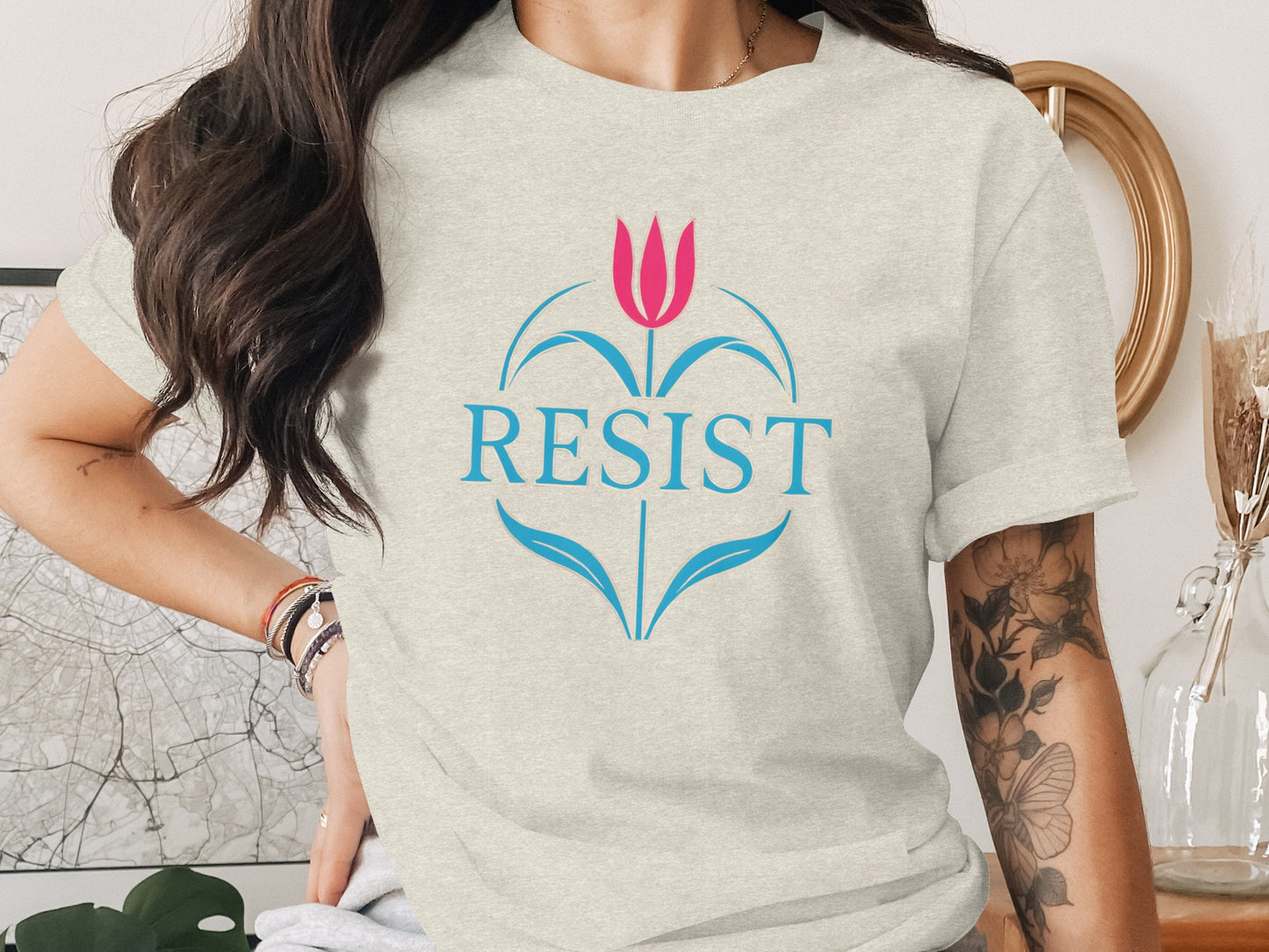 Resist Floral Design Statement T-shirt product type