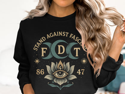 Stand Against Fascism Graphic Black Sweatshirt product type