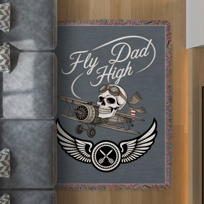 Fly Dad High Skull and Plane Rug Home Decor product