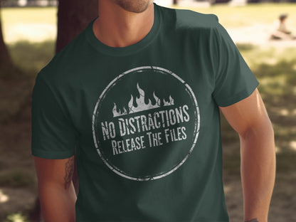 No Distractions Release The Files Graphic Tee