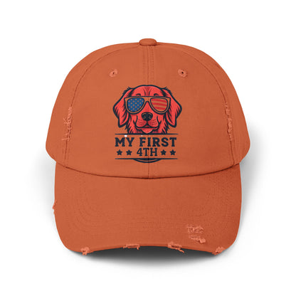 My First 4th Unisex Distressed Cap - Perfect for July 4th Celebrations