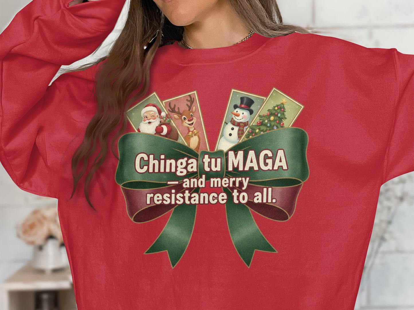 Festive Christmas Themed Holiday Graphic Sweatshirt