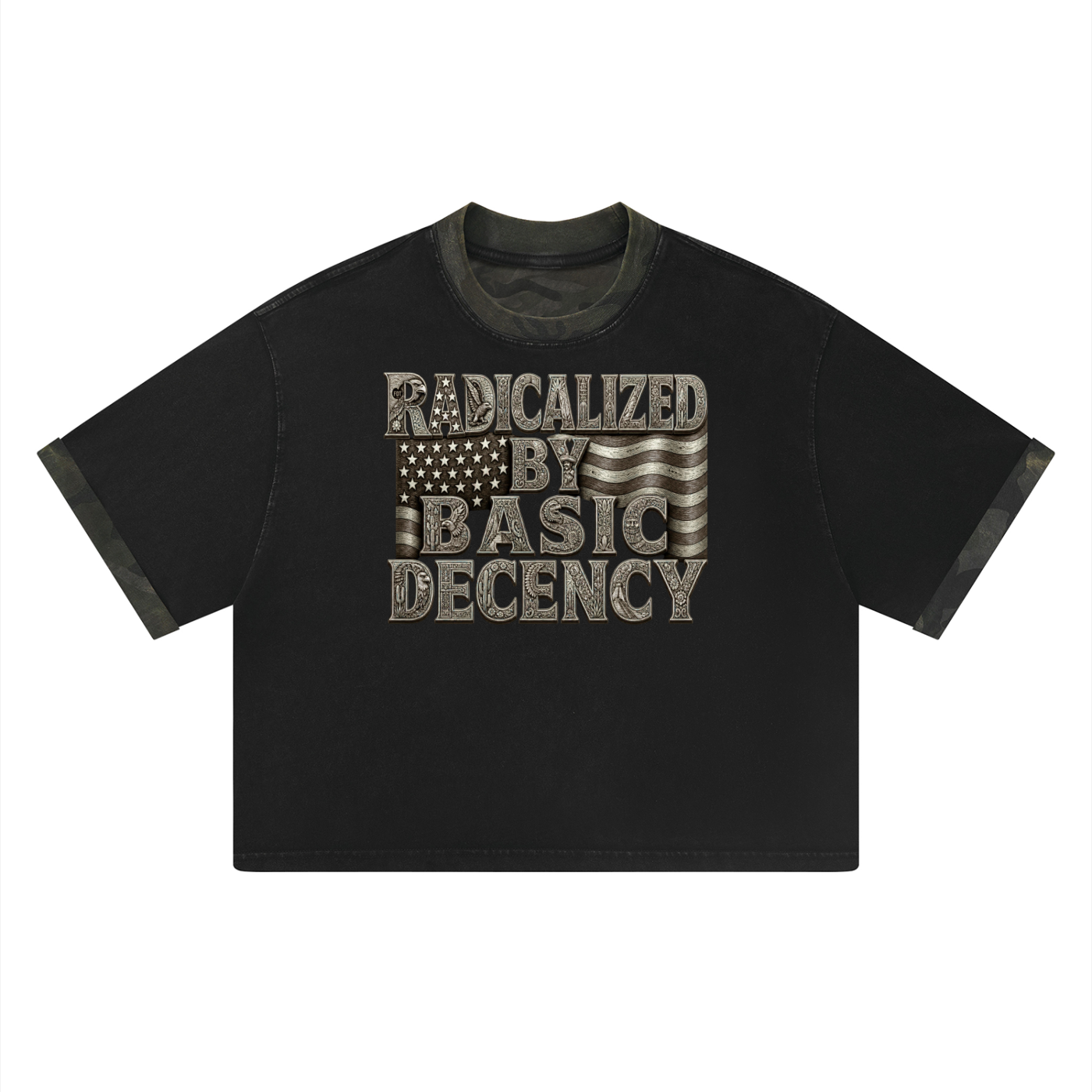 Unisex Mineral Washed Boxy Panel T-Shirt