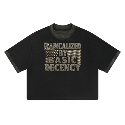 Unisex Mineral Washed Boxy Panel T-Shirt