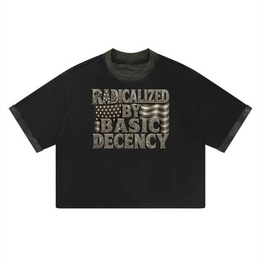 Unisex Mineral Washed Boxy Panel T-Shirt
