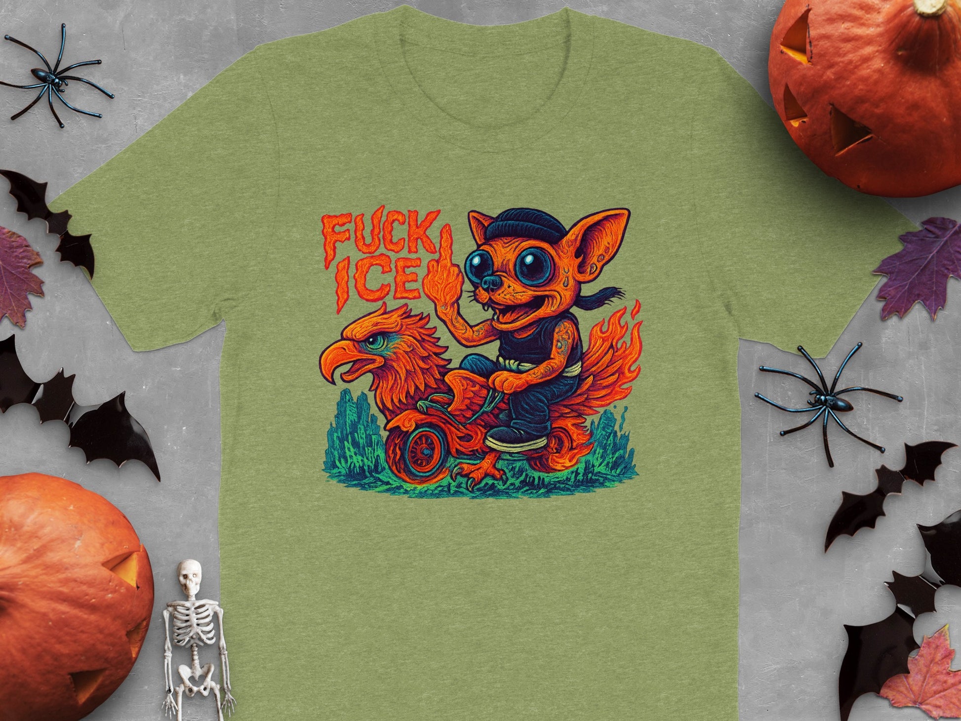 Unique Fuck Ice Funny Halloween Green Shirt product type