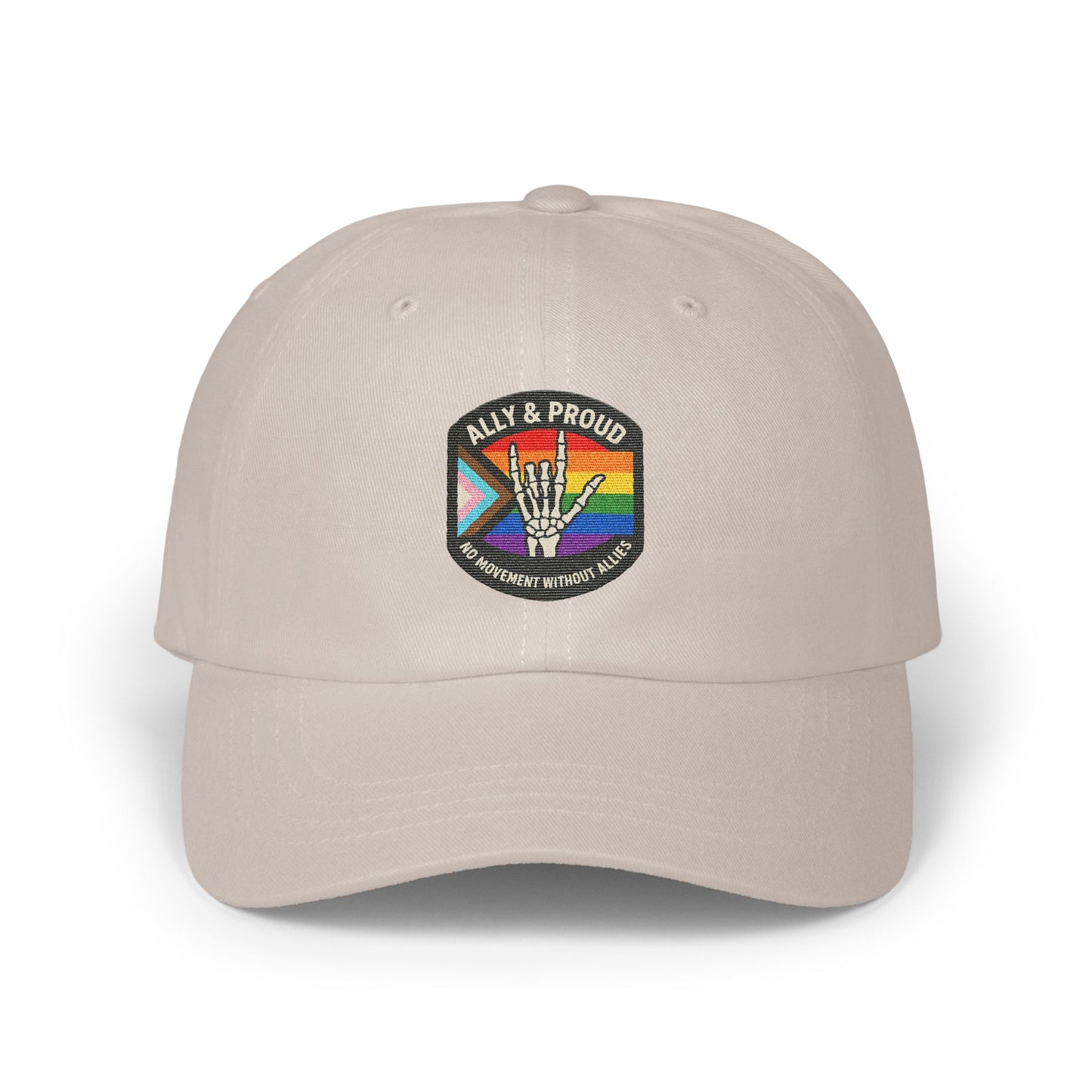 Ally and Proud Rainbow Skeleton Embroidered Cap product