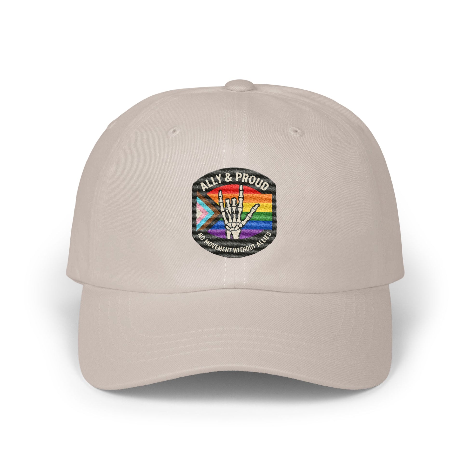 Ally and Proud Rainbow Skeleton Embroidered Cap product
