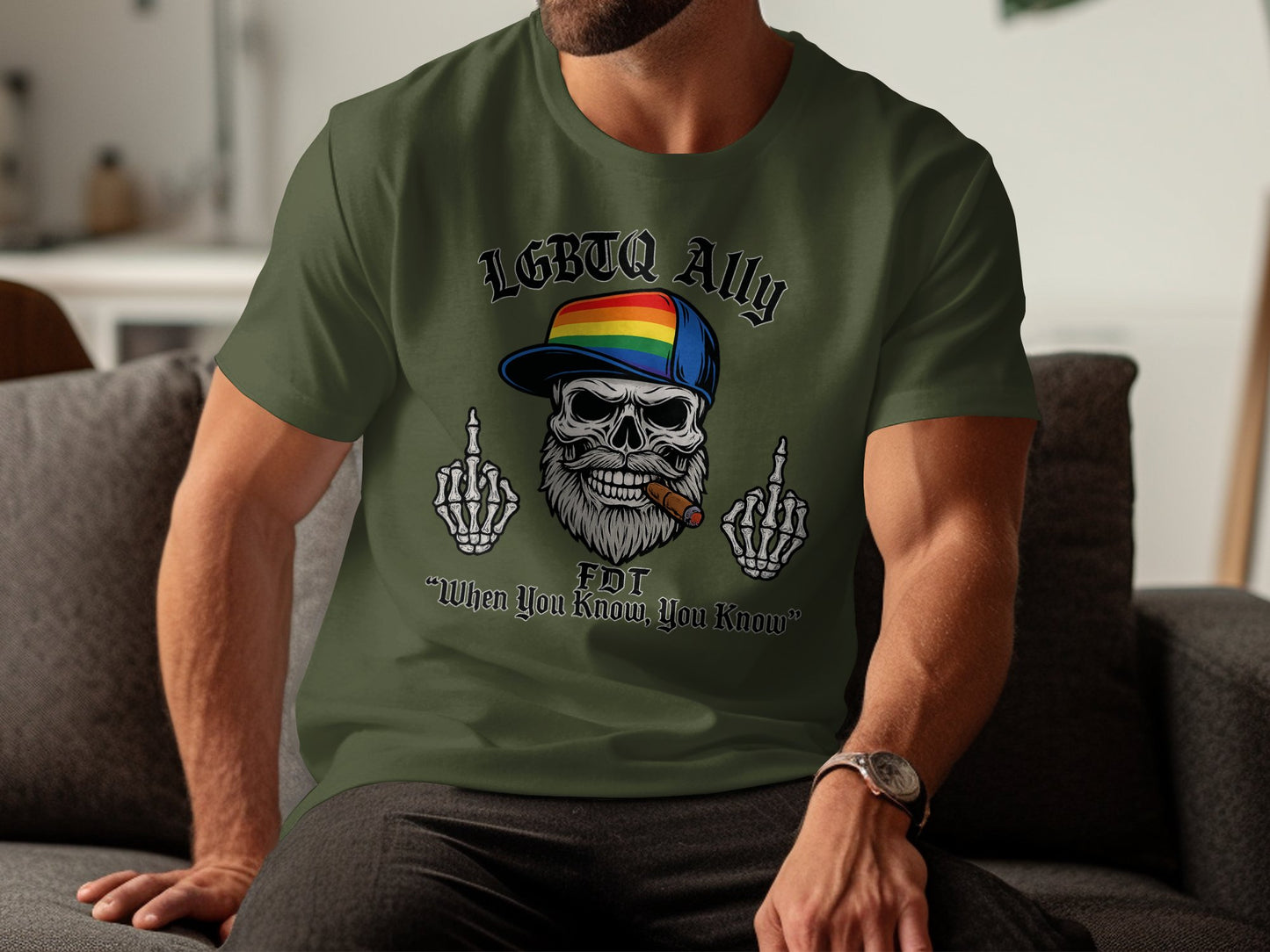 LGBTQ Ally Skull Graphic Tee Shirt product