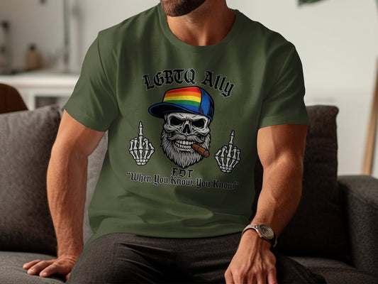 LGBTQ Ally Skull Graphic Tee Shirt product