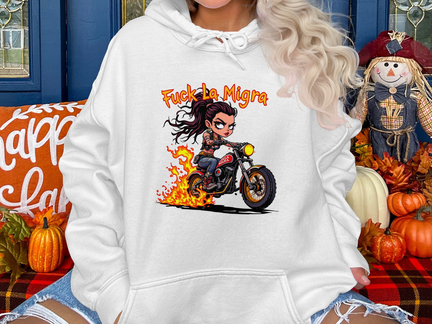 Fuck La Migra Motorcycle Graphic Hoodie product