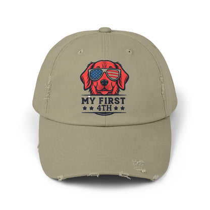 My First 4th Unisex Distressed Cap - Perfect for July 4th Celebrations