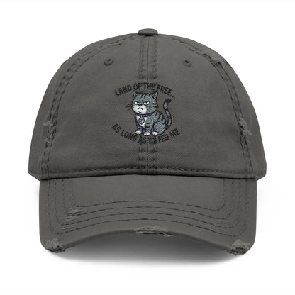 4th of July Hat Distressed Cat Dad Hat with Embroidery | Casual Fashion, Gifts for Cat Lovers, Outdoor Style, Father's Day, Everyday Wear