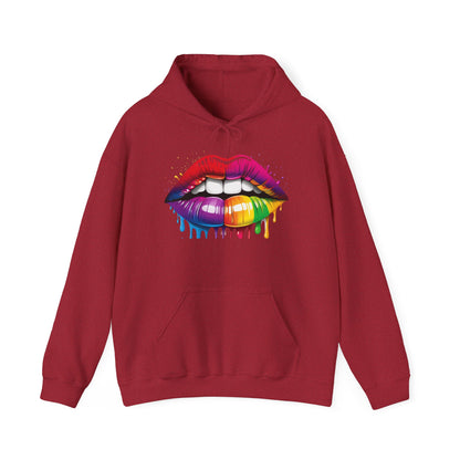 Pride hoodie Rainbow Dripping Lips Hoodie | Unisex Sweatshirt for Pride, LGBTQ+ Events, Casual Wear, Gift Idea, Vibrant Streetwear